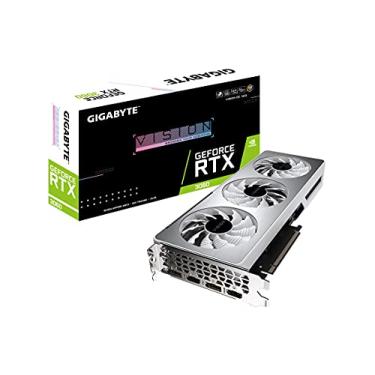 Imagem de GIGABYTE Placa de vídeo GeForce RTX 3060 Vision OC 12G (REV2.0), 3x ventoinhas WINDFORCE, 12GB 192-bit GDDR6, GV-N3060VISION OC-12GD REV2.0