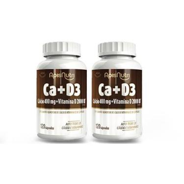 Imagem de Cálcio Com Vitamina D3 Kit 2 Unidades 120 Cápsulas - Dna Verde - Apisn