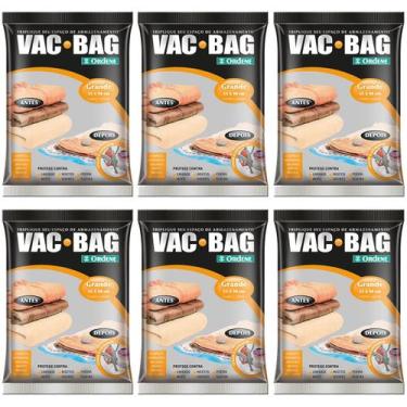 Imagem de Kit 6 Saco Vácuo Vac Bag Ordene Grande Protetor Roupas Mala