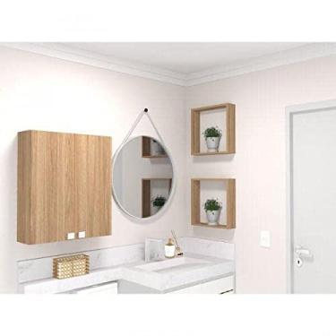 Imagem de Conjunto com 2 Nichos Vidame Bramov Móveis Carvalho Mel