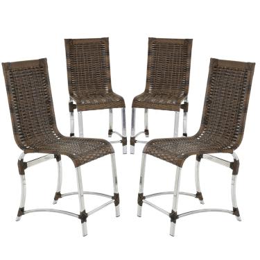 Imagem de 4 Cadeiras de Jantar Haiti em Alumínio para Área Gourmet, Sala De Jantar, Edícula, Varanda - Argila