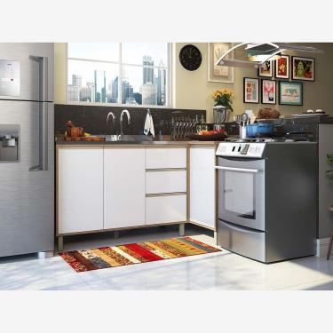 Imagem de Cozinha de Canto Pequena 2 Peças com Aéreo Balcão Canto e Balcão para Pia Luciane Móveis