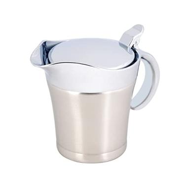 Imagem de 304 Stainless Steel Gravy Boat, Thermal Insulated Double Wall Sauce Gravy Pot, Sauce Jug with Lid for Dining Milk, Cream(Small 450ml)