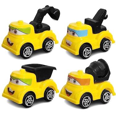 Imagem de Conjunto de 4 Caminhões Baby Fricção Veículos Infantil com Caçamba e Betoneira