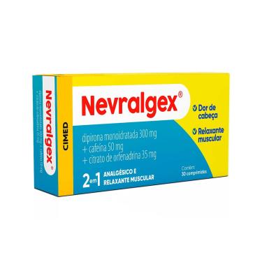Imagem de Nevralgex Dipirona Monoidratada 300mg + Cafeína 50 mg + Citrato de Orfenadrina 35 mg 30 comprimidos Cimed 30