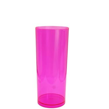 Imagem de 6 Copos Long Drink Acrílico Cristal Colorido 330ml Festas Cor:Pink Neon