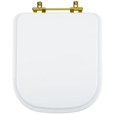 Imagem de Tampa de Vaso Elite Branco para bacia Celite Com Ferragem Dourada