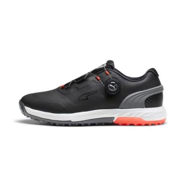 Imagem de PUMA GOLF Tênis masculino ALPHACAT Nitro DISC, Puma Black-Quiet Shade-RED Blast, 43, Puma preto silencioso sombreado vermelho explosão, 11.5