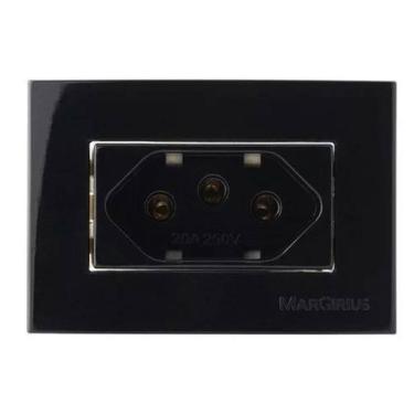 Imagem de Tomada Embutir Móvel Mármore Drywall 3 Pinos 20a Preto Sleek Margirius