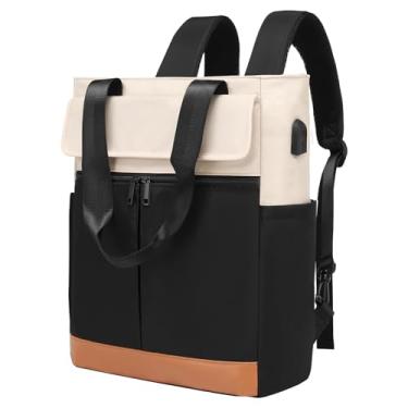 Imagem de Mochila CYUREAY feminina conversível de trabalho para notebook, computador, com porta de carregamento USB, Preto