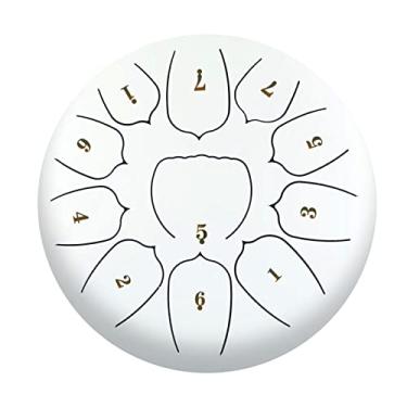 Imagem de SIMBAE Tambor Handpan Tambor de língua de aço de 11 polegadas Tambor de 11 notas Tambor Handpan com Tambor Maquete Palitos de Dedo Percussão para Meditação Yoga
