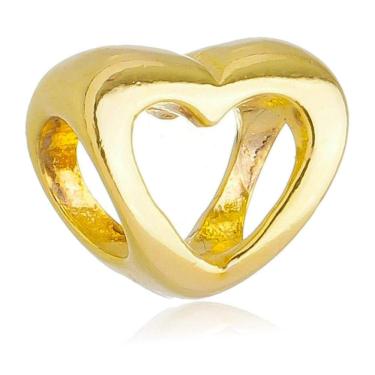 Imagem de Berloque Coração Vazado Separador Pandora Banhado a Ouro 18k - Premium