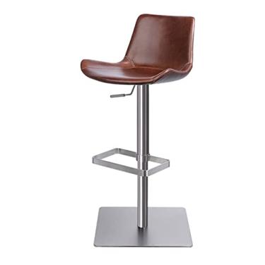 Imagem de Bancos de bar cadeira de bar moderna cadeira traseira de aço inoxidável decoração de cozinha para casa banqueta alta restaurante cozinha elevador ajustável banco de bar cadeiras de bar giratórias cadeiras de bar (cor: latão)