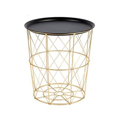 Imagem de Mesa lateral nórdica criativa ferro forjado pequena mesa de centro mini sofá mesa quarto cama pequena mesa redonda vários tamanhos mesa de centro para sala de estar (tamanho: 1)