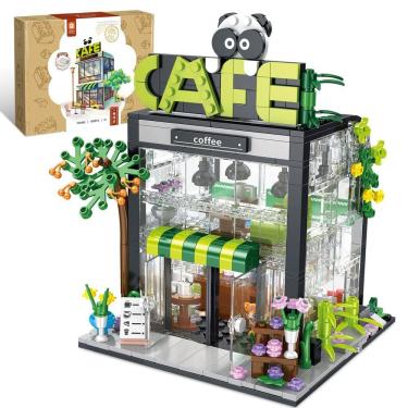 Imagem de Conjunto de blocos de construção QLT Coffee Shop Friends House 589 unidades