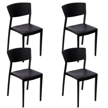 Imagem de Conjunto com 4 Cadeiras para Jardim Oui Preto
