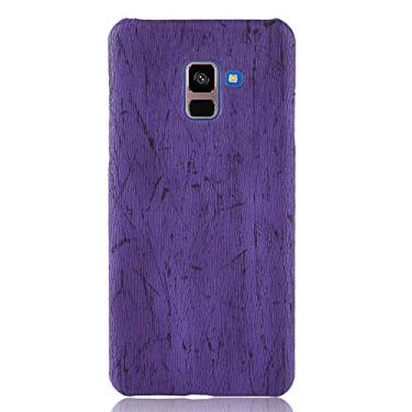 Imagem de GOGODOG Samsung Galaxy A8 2018 Capa Cases Cover cobertura total ultra fina anti-deslizamento resistente concha rígida imitação de couro voltar Shell A530F (roxo)
