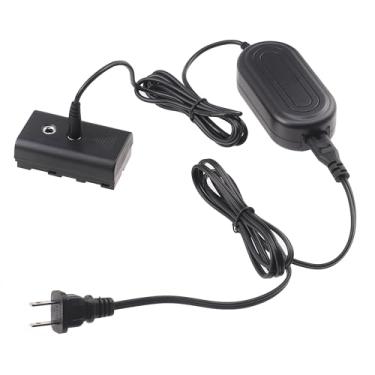 Imagem de Fotga Adaptador de alimentação CA de 102 polegadas + bateria falsa NP-F NP-F NP-F970 NP-F960 NP-F770/F550 para alimentar luz LED monitor transmissão de vídeo YN300 II YN-600 W260 5080LED 5010LED
