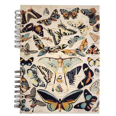 Imagem de Sketchbook para Desenho Borboletas Vintage A4 27x19 cm, Capa Dura Espiral, 50 folhas/ 100 páginas 240g - bloco para marcadores e mixed media, resistente a sangramento, caderno para pintura artística, caderno sem pauta, Desenho Artístico Profissional Esboço