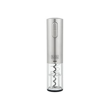 Imagem de Abridor de Vinho à Bateria Black Decker Gourmand Gris W10, Saca Rolhas com Carregamento USB - Inox