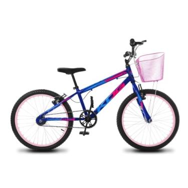 Imagem de Bicicleta Infantil Feminina Aro 20 KOG Alumínio Com Cestinha,Azul Signos Rosa