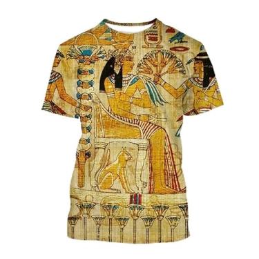 Imagem de Camiseta estampada unissex Harajuku Streetwear Harajuku Ancient Horus Olho de Deus do Egito Faraó 3D, Cinza, G