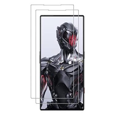 Imagem de AISELAN [2 peças] Protetor de tela de vidro temperado transparente ZTE nubia Red Magic 8 Pro HD, dureza 9H, antiarranhões, película protetora de vidro temperado compatível com capas para ZTE nubia Red