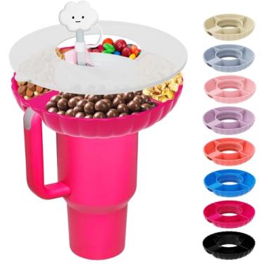 Imagem de Incolumitas Bandeja de lanche Stanley, tigela de silicone de grau alimentício para copo Stanley 1,134 g, acessórios com capa de canudos, acessórios Stanley tigela de lanche de 1,134 g para acessórios