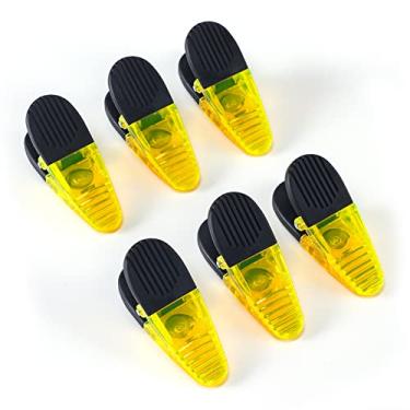 Imagem de Conjunto de clipes de ímã de geladeira de plástico de 9,5 cm de comprimento, clipes multiuso - conjunto de 6 (amarelo)