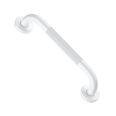 Imagem de Barra de apoio de chuveiro branca esfregada a óleo de 30,5 cm com aderência antiderrapante, barra de apoio de banheiro ZUEXT de aço inoxidável, barra de equilíbrio de banheiro, suporte de segurança