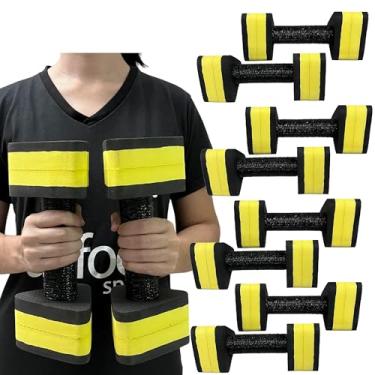 Imagem de Kit 4 Pares de Halteres Hidroginástica Em EVA 1 A 2 Kg DF4011-BK Preto/Amarelo Dafoca Sports