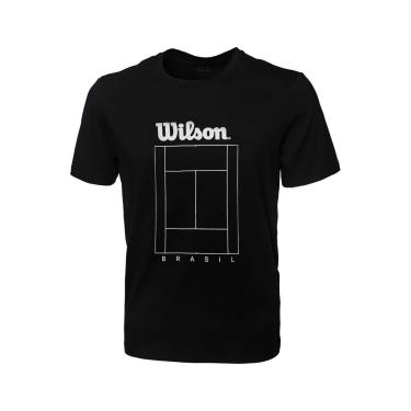 Imagem de Camiseta Masculina Wilson Tennis Court Cor Preto-Unissex