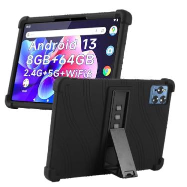 Imagem de Kebiory Capa de silicone para tablet KADYBE D115/AnTEMPER/kimlok 2024/Tuotatop X13 10.1 compatível com crianças com suporte para Antemer ZONKO D115/YOSAVlOR YQCP20/Vortex TAB10/DOOGEE T10 T10S T10 Pro