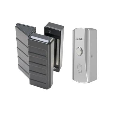 Imagem de Fechadura Eletroímã Portas Vidro com Botoeira Inox Antifurto