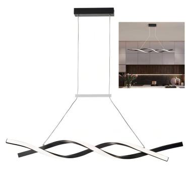 Imagem de Lustre Pendente Aspiral 3 em 1 LED Ondas Iluminaçao Ambiente Recepçao Sala de Jantar Hall de Entrada Moderno