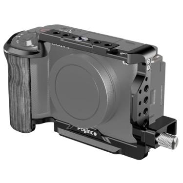 Imagem de Poyinco Compatível com suporte de câmera Sony ZV-E1, alça composta e clipe de cabo HDMI, trilho NATO, sapata fria e vários orifícios rosqueados de 1/10.2 cm e 3/20.3 cm, suporte de vídeo de alumínio