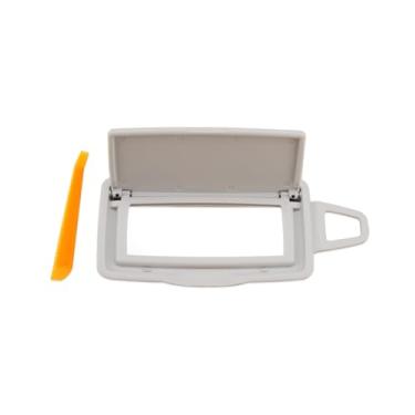 Imagem de ANODZU Capa de espelho de vaidade para viseira de sol esquerda para Mercedes Benz, para W166 X166 W292 W205 W253 C GLC M Class 2015-2021, tampa de espelho de maquiagem iluminada frontal, cinza