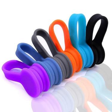Imagem de Pacote com 6 abraçadeiras magnéticas multicoloridas Viaky, alças para enrolar, clipes para cabo, organizador de cabos para fones de ouvido/cabo USB/marcadores/chaveiro/gerenciamento de cabos