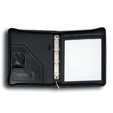 Imagem de Pasta Fichário em Couro Legítimo Preto