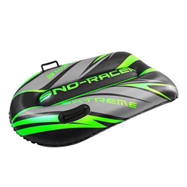 Imagem de CocoNut Outdoor - Trenó inflável de tobogã de 122 cm - Trenó de neve resistente com tufão verde com alças resistentes para crianças, adolescentes e adultos - Tobogã resistente ao frio - Tubo leve para