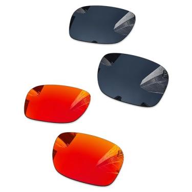 Imagem de Combine8 Lentes de reposição Ploarized para óculos de sol Oakley Holbrook OO9102/Holbrook Mix OO9384/Holbrook Asian Fit (AF) OO9244 - preto + vermelho fogo, Preto + vermelho fogo, 57 Millimeters