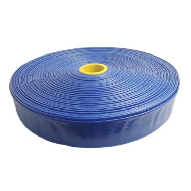 Imagem de Mangueira Flat Chata Azul 2 Pol Rolo de 25 Metros de Drenagem Irrigação Obras Borrachas Londrina