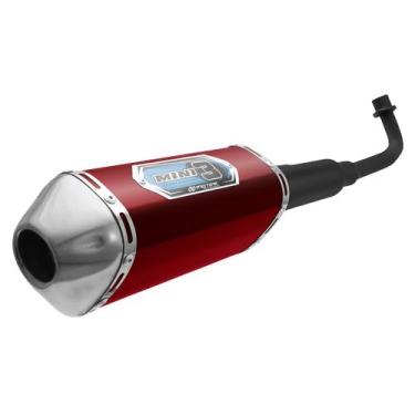 Imagem de Escapamento Pro Tork Mini 3 Biz C-100 2013 À 2015 Curva Preta, VERMELH