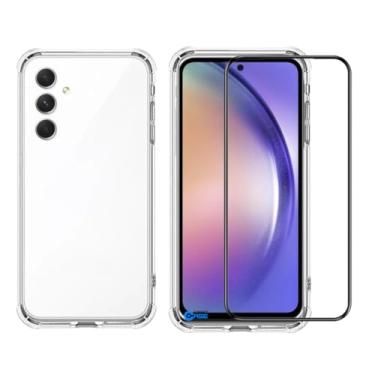 Imagem de Capa Capinha Case Anti Impacto Transparente Premium Silicone + Película de Vidro 3D para Samsung Galaxy A54