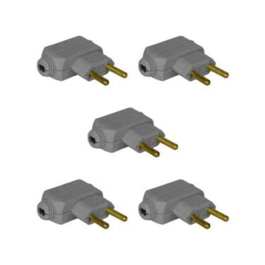 Imagem de Kit 5 Plugues Macho 2P 10A Cinza Pial Legrand 615920