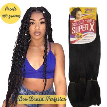 Imagem de Cabelo Jumbo Jumbão Super X Preto Kanekalon Tranças Braids Box Origina