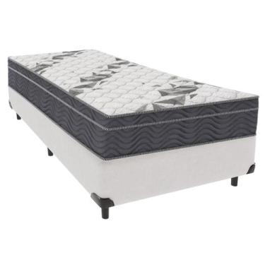 Imagem de Cama Box Solteiro Branco e Colchão Airtech 100 D33 Ortobom