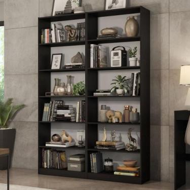 Imagem de Kit Madesa com 2 Estantes Livreiro 6908 - Preto, Preto