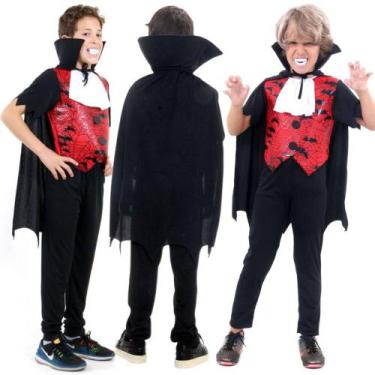 Imagem de Fantasia de Vampiro Conde Drácula Infantil para Halloween - Sulamerica