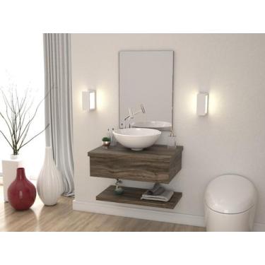 Imagem de Bancada Metrópole 605w C/cuba Redonda R35 C/prateleira - Compace, Carv